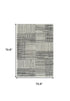 8' X 11' Cream and Black Abstract Distressed Area Rug