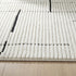 5' X 8' Cream and Green Abstract Distressed Area Rug