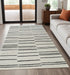 8' X 11' Cream and Black Abstract Distressed Area Rug