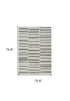 8' X 11' Cream and Black Abstract Distressed Area Rug
