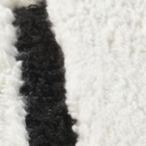 8' X 11' Cream and Black Abstract Distressed Area Rug