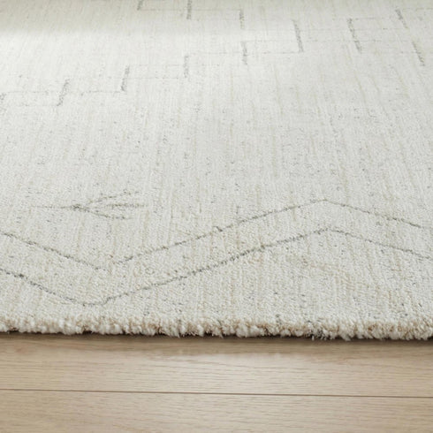 8' X 11' Cream and Beige Abstract Distressed Area Rug