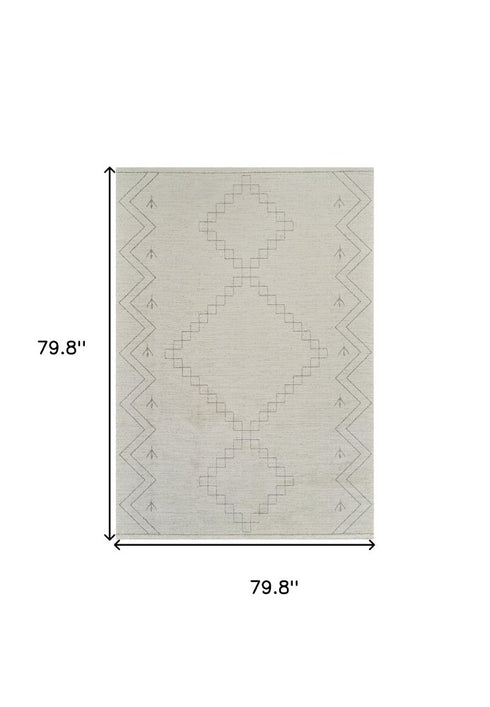 8' X 11' Cream and Beige Abstract Distressed Area Rug