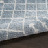 6' Blue And Ivory Geometric Runner Rug
