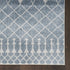 6' Blue And Ivory Geometric Runner Rug