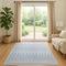 6' Blue And Ivory Geometric Runner Rug
