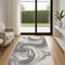 6' Ivory Gray And Charcoal Abstract Runner Rug