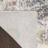 6' Ivory Blue And Rust Floral Distressed Runner Rug