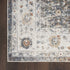 6' Ivory Blue And Rust Floral Distressed Runner Rug