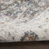6' Ivory Blue And Rust Floral Distressed Runner Rug