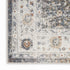 6' Ivory Blue And Rust Floral Distressed Runner Rug