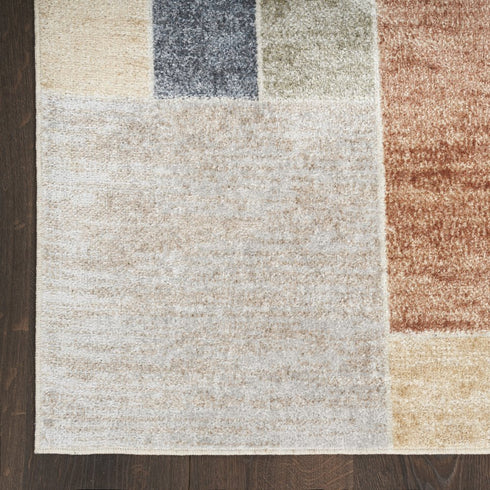 6' Blue Geometric Runner Rug