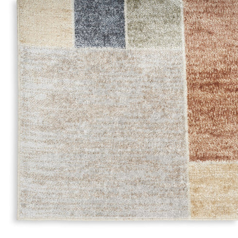 6' Blue Geometric Runner Rug