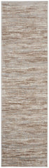 8' Ivory and Gray Abstract Non Skid Runner Rug