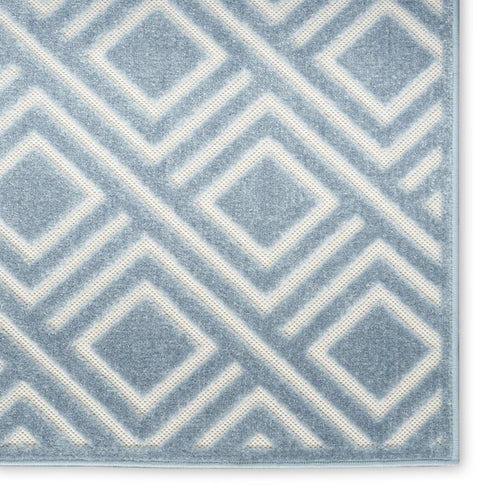 8' X 10' Blue Geometric Area Rug