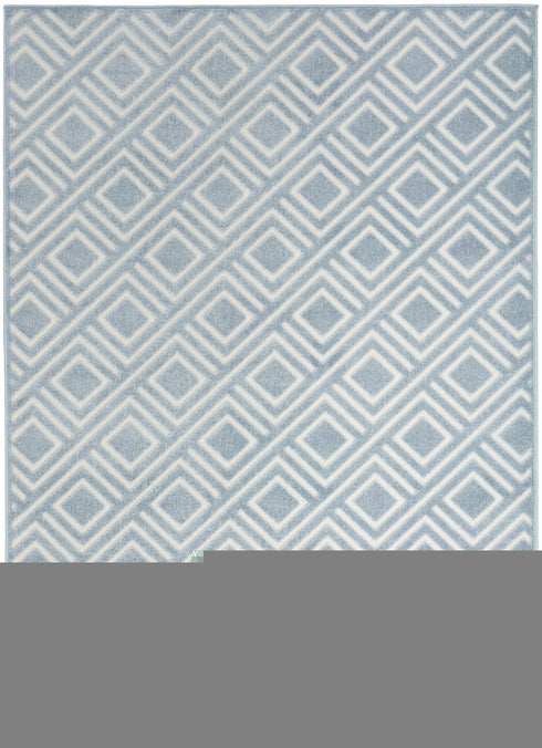 8' X 10' Blue Geometric Area Rug