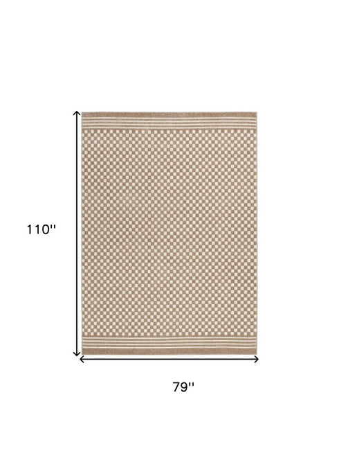 8' X 10' Brown Geometric Area Rug