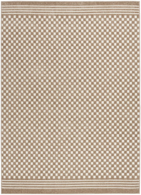 8' X 10' Brown Geometric Area Rug