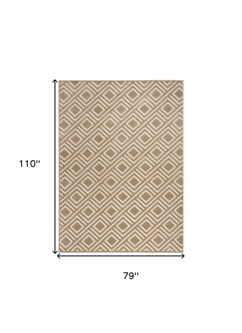 8' X 10' Brown Geometric Area Rug