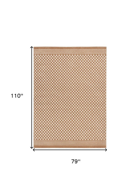 8' X 10' Brown Geometric Area Rug