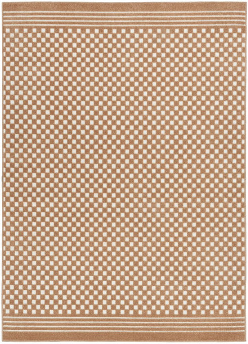 8' X 10' Brown Geometric Area Rug