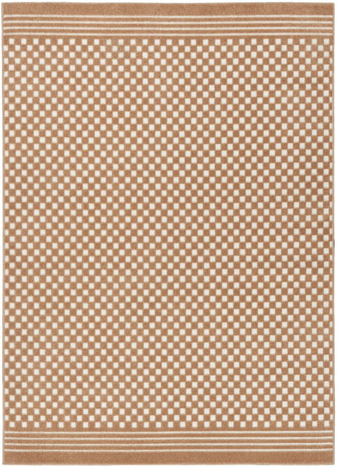 8' X 10' Brown Geometric Area Rug