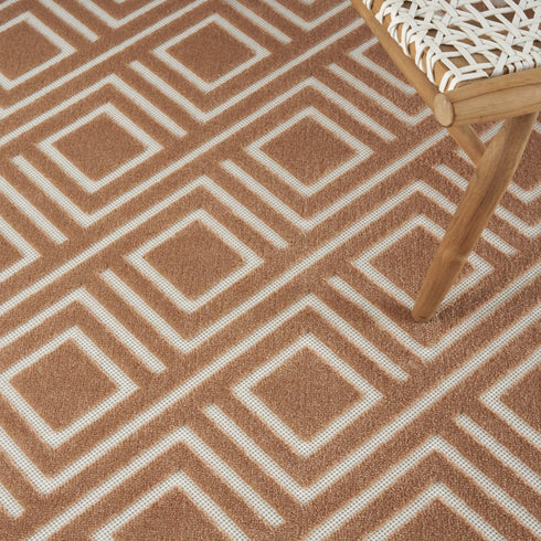 8' X 10' Brown Geometric Area Rug