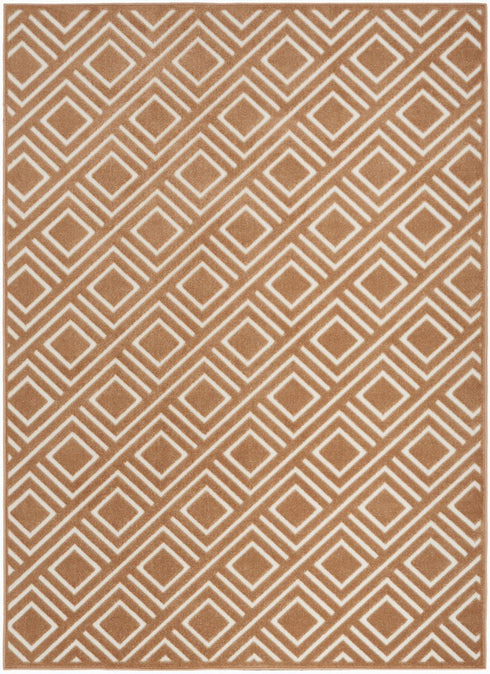 8' X 10' Brown Geometric Area Rug