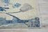 8' Ivory And Blue Floral Non Skid Runner Rug