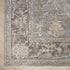 8' X 10' Blue Floral Power Loom Distressed Area Rug With Fringe