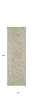 8' Blue and Ivory Wool Geometric Runner Rug