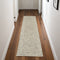8' Blue and Ivory Wool Geometric Runner Rug