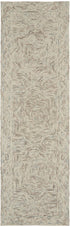 8' Blue and Ivory Wool Geometric Runner Rug