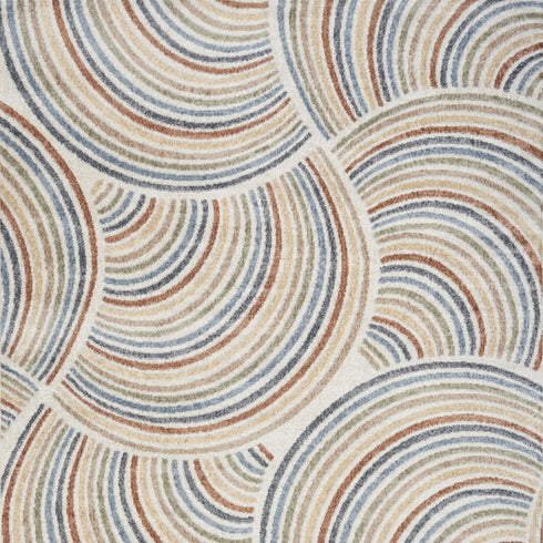 6' X 9' Cream Abstract Power Loom Area Rug