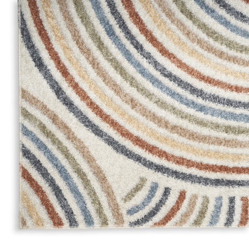 6' X 9' Cream Abstract Power Loom Area Rug