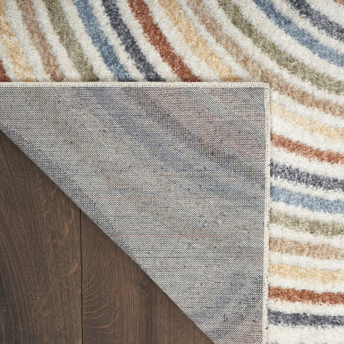 6' X 9' Cream Abstract Power Loom Area Rug