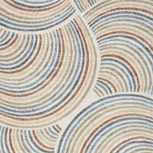 6' X 9' Cream Abstract Power Loom Area Rug