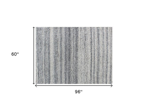 5' X 8' Gray Abstract Hand Tufted Non Skid Area Rug