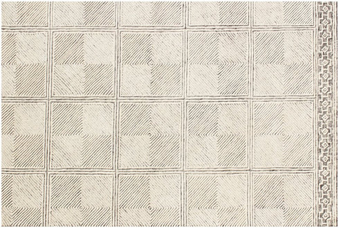5' X 8' Moss Green Wool Abstract Geometric Hand Tufted Non Skid Area Rug