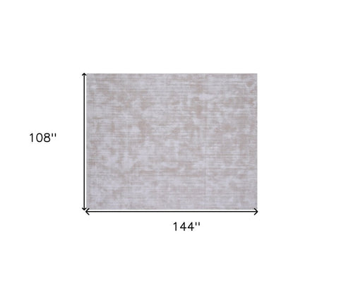 9' X 12' Ivory and Light Gray Abstract Hand Loomed Area Rug