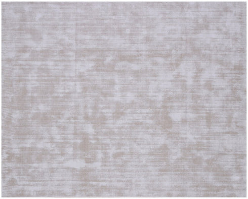 9' X 12' Ivory and Light Gray Abstract Hand Loomed Area Rug