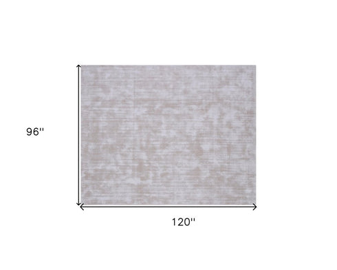 9' X 12' Ivory and Light Gray Abstract Hand Loomed Area Rug
