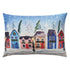 20" X 14" Blue And Red Christmas Geometric Throw Pillow with Embroidery