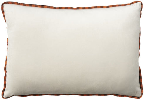20" X 14" Orange Text Velvet Throw Pillow