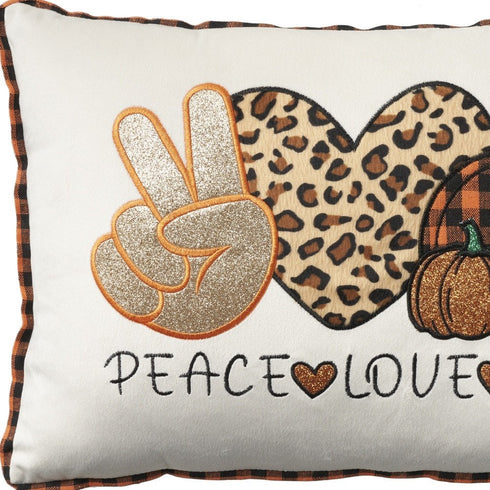 20" X 14" Orange Text Velvet Throw Pillow