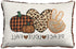 20" X 14" Orange Text Velvet Throw Pillow