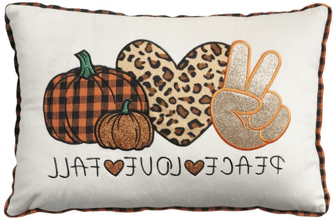 20" X 14" Orange Text Velvet Throw Pillow