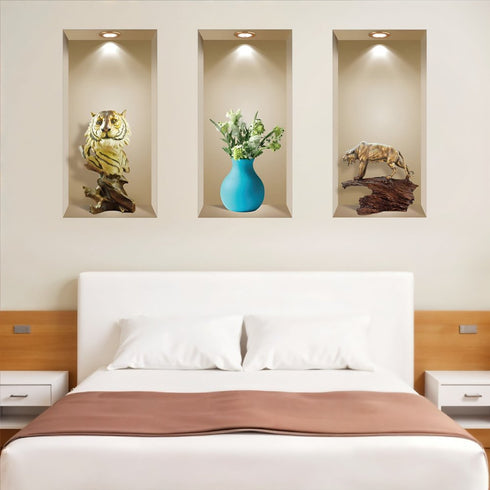 Set of Three Ana Faux Niche 3D Peel and Stick Wall Decals