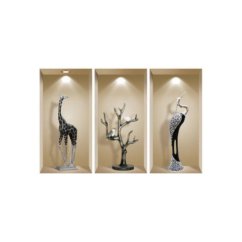 Set of Three Aga Faux Niche 3D Peel and Stick Wall Decals