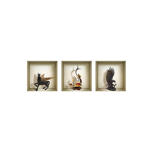 Set of Three Hag Faux Niche 3D Peel and Stick Wall Decals